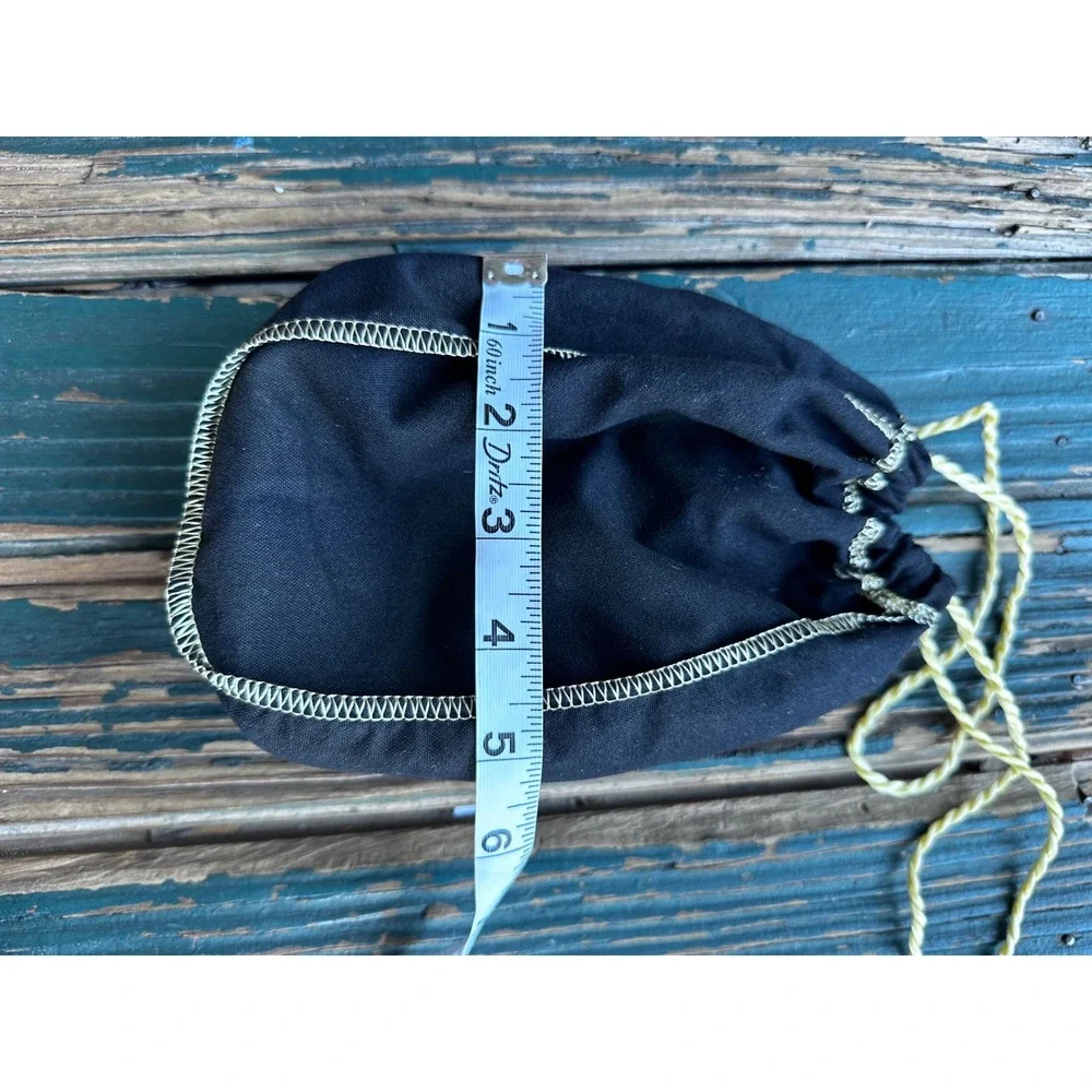 Crown Royal Black Drawstring Bag Gold Embroidery Pouch Storage Sack 9x6